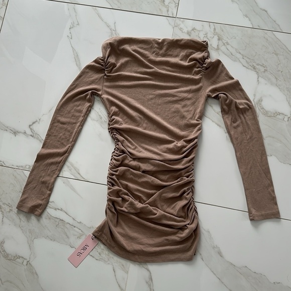 NWT Micas off shoulder ruched mini dress or top Size Medium festival - Picture 5 of 10